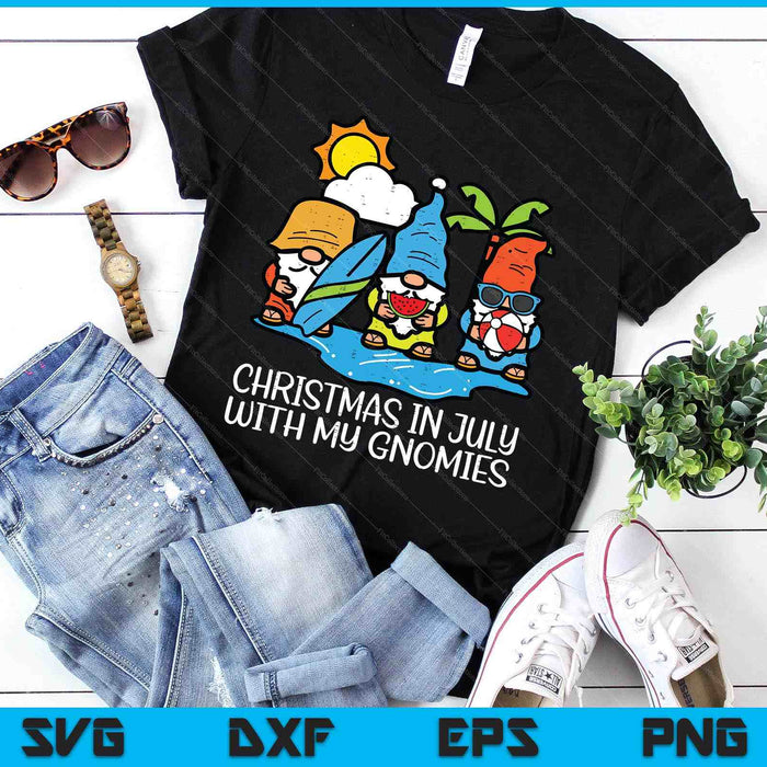 Christmas July With Gnomies Xmas Beach Gnome SVG PNG Digital Printable Files