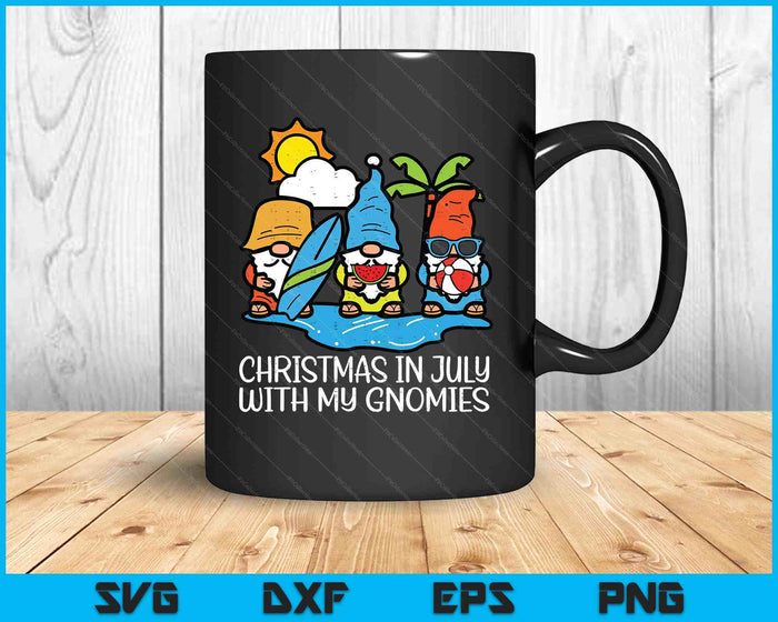 Christmas July With Gnomies Xmas Beach Gnome SVG PNG Digital Printable Files