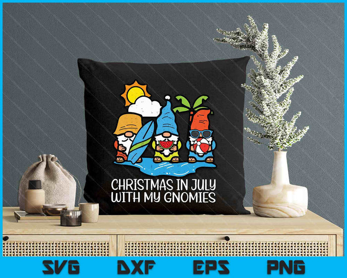 Christmas July With Gnomies Xmas Beach Gnome SVG PNG Digital Printable Files