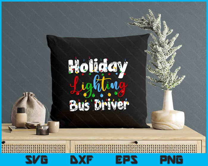 Christmas Light Mens Holiday Lighting Bus Driver Illumination SVG PNG Digital Printable Files