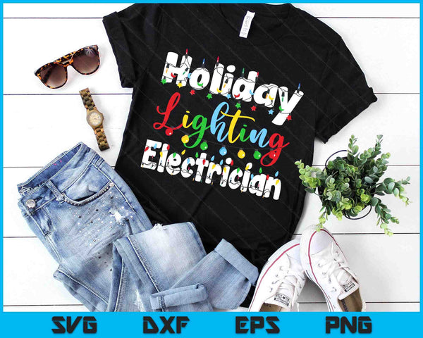 Christmas Light Mens Holiday Lighting Electrician Illumination SVG PNG Digital Printable Files