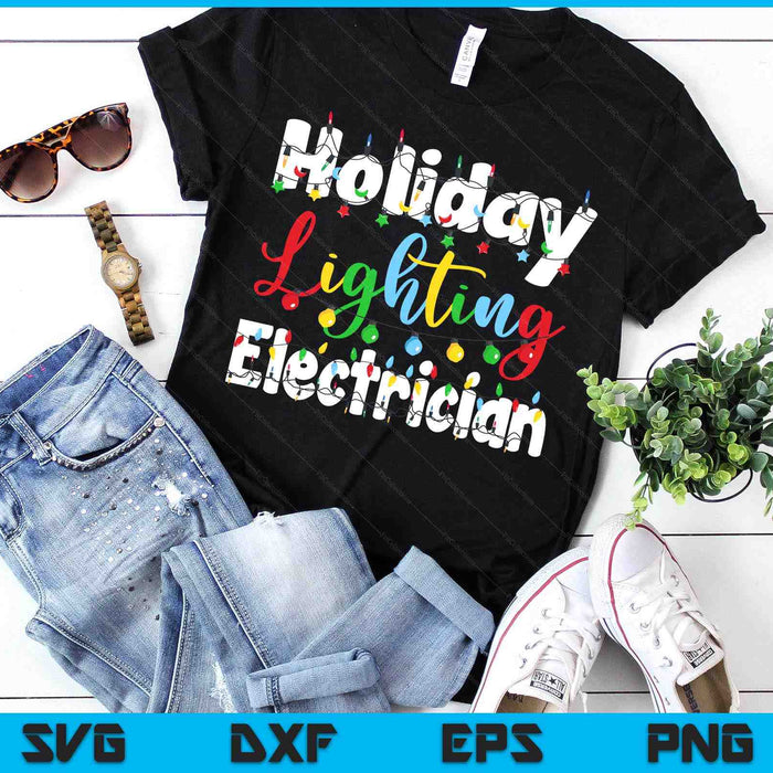 Christmas Light Mens Holiday Lighting Electrician Illumination SVG PNG Digital Printable Files