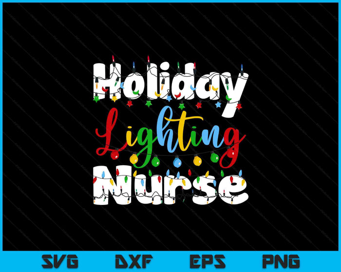 Christmas Light Mens Holiday Lighting Nurse Illumination SVG PNG Digital Printable Files