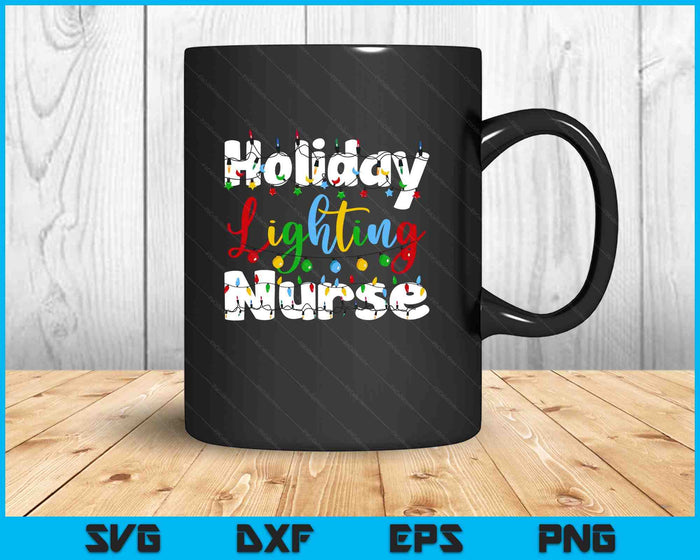 Christmas Light Mens Holiday Lighting Nurse Illumination SVG PNG Digital Printable Files