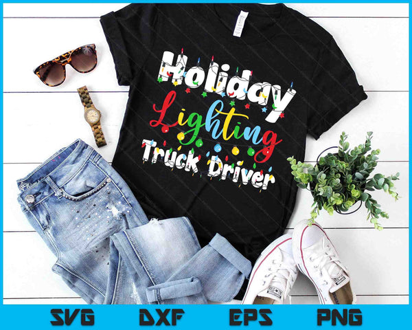 Christmas Light Mens Holiday Lighting Truck Driver Illumination SVG PNG Digital Printable Files