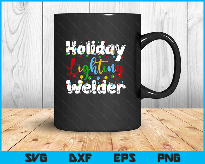 Christmas Light Mens Holiday Lighting Welder Illumination SVG PNG Digital Printable Files