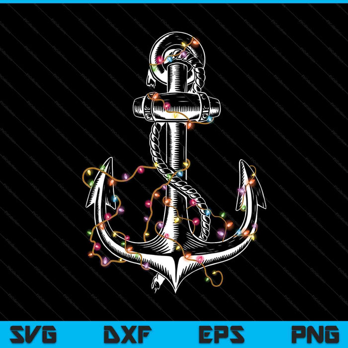 Christmas Lights Boating Sailing Cruise Boat SVG PNG Digital Printable Files