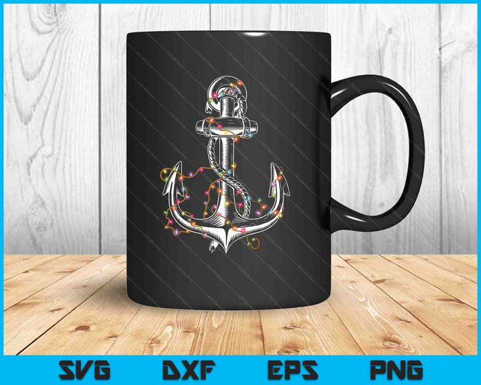 Christmas Lights Boating Sailing Cruise Boat SVG PNG Digital Printable Files