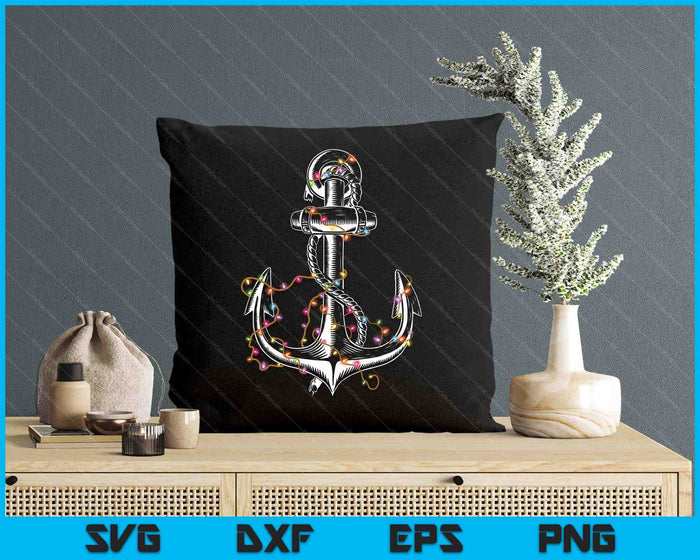 Christmas Lights Boating Sailing Cruise Boat SVG PNG Digital Printable Files