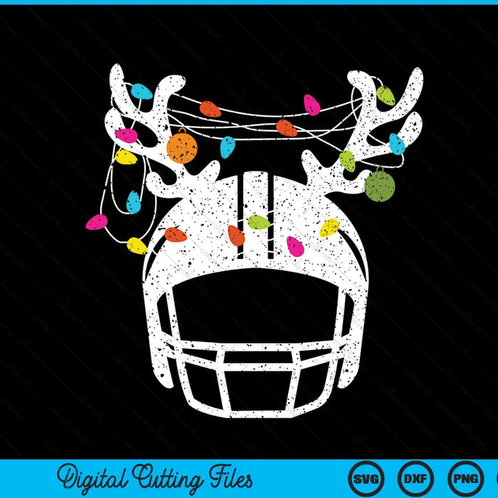 Christmas lights football helmet Xmas SVG cut file
