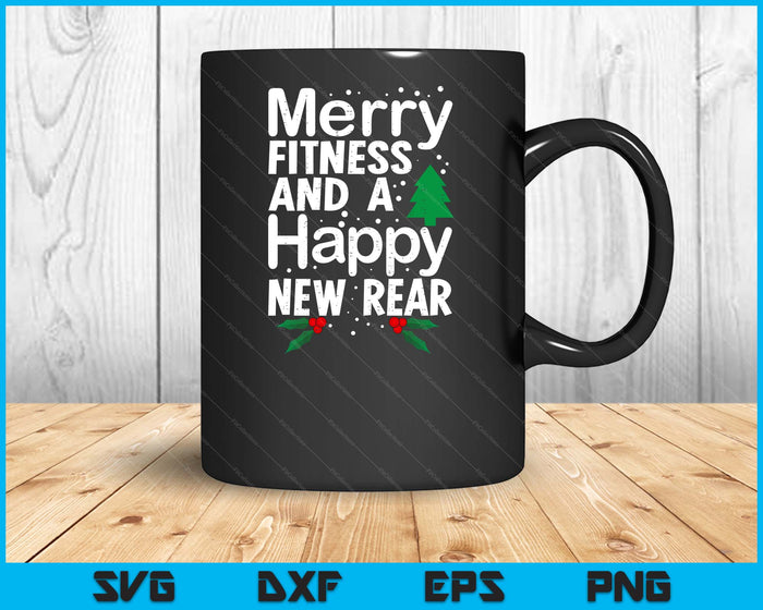 Christmas Merry Fitness Happy New Rear Xmas Workout SVG PNG Digital Printable Files