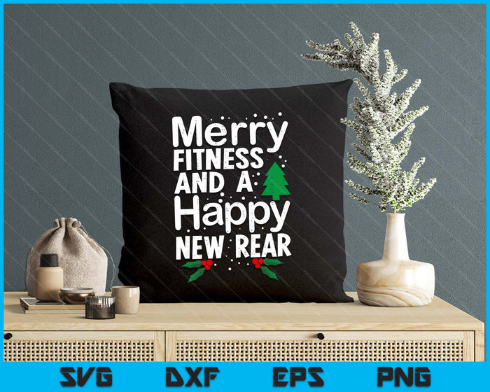 Christmas Merry Fitness Happy New Rear Xmas Workout SVG PNG Digital Printable Files