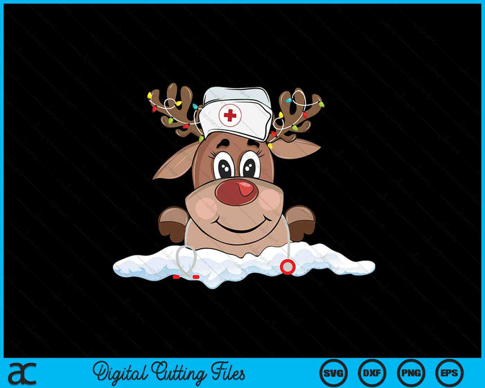 Christmas Nurse Love NICU RN ER Santa Reindeer Nurse Hat Elf SVG PNG Digital Cutting Files