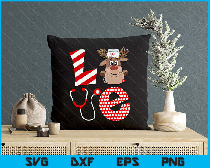 Christmas Nurse Love NICU RN ER Santa Reindeer Nurse Hat Elf SVG PNG Digital Printable Files