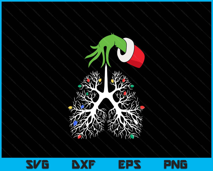 Christmas Nurse Respiratory Therapist Lung Lights Funny X-Mas SVG PNG Digital Printable Files