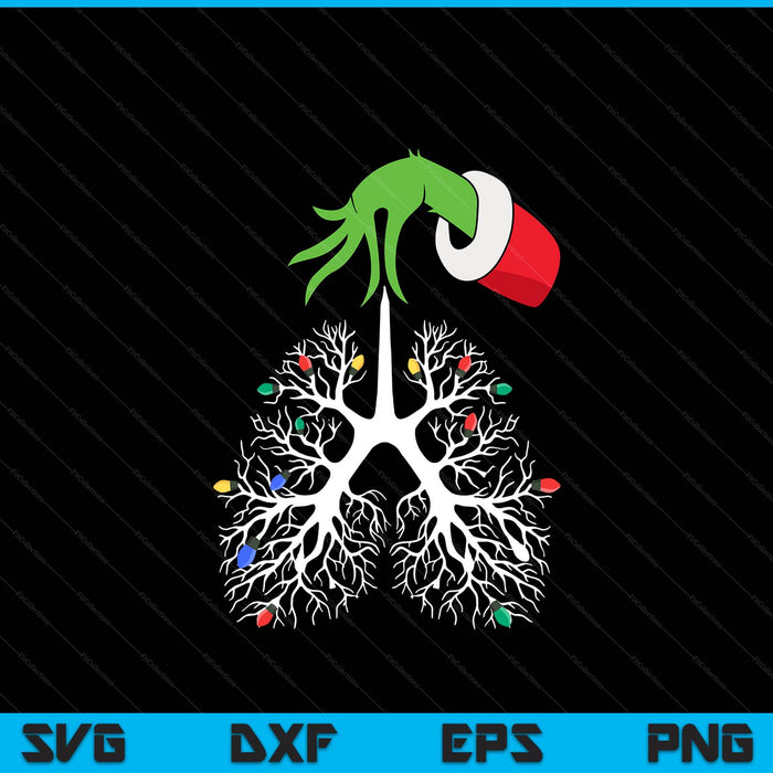 Christmas Nurse Respiratory Therapist Lung Lights Funny X-Mas SVG PNG Digital Printable Files