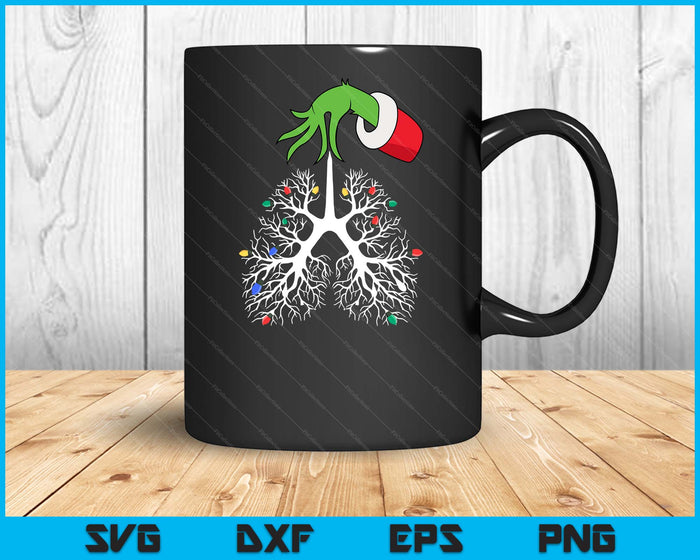 Christmas Nurse Respiratory Therapist Lung Lights Funny X-Mas SVG PNG Digital Printable Files