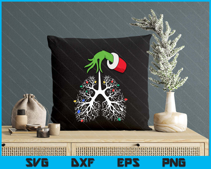 Christmas Nurse Respiratory Therapist Lung Lights Funny X-Mas SVG PNG Digital Printable Files