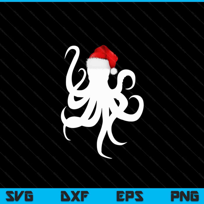 Christmas pajama Christmas octopus SVG PNG cut file for Cricut