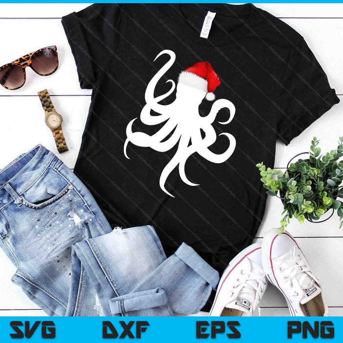 Christmas Pajama Shirt Christmas Octopus Gift Tee SVG PNG Digital Cutting Files