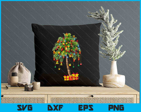 Christmas Palm Tree Light Hawaiian Tropical Xmas SVG PNG Digital Printable Files