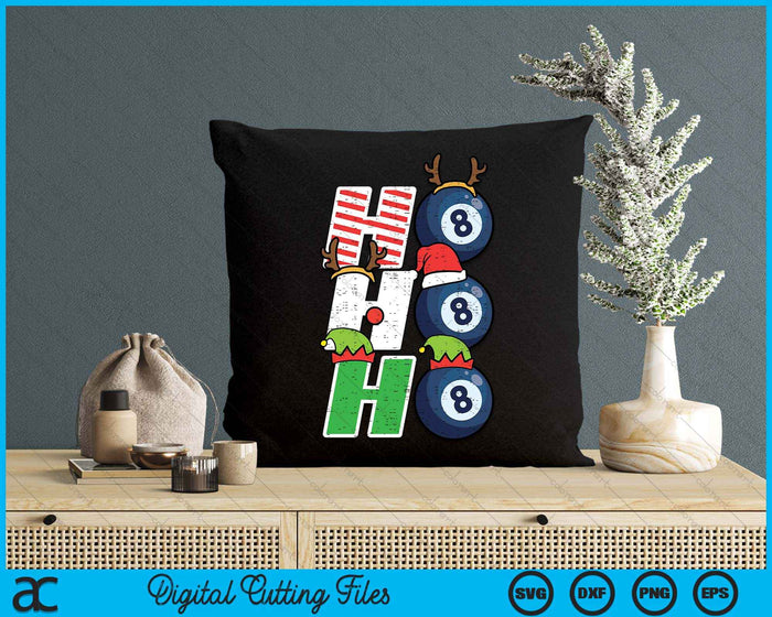 Christmas Pool Ball Ho Ho Ho Pool Ball Xmas Sport SVG PNG Digital Printable Files