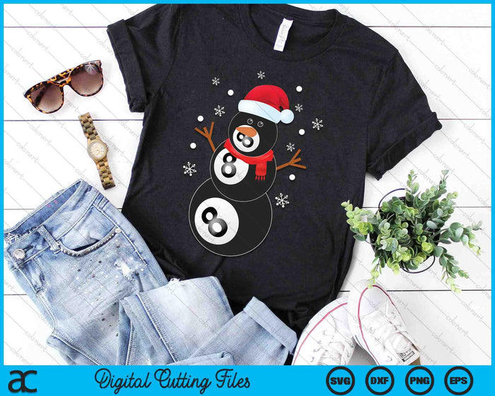 Christmas Pool Ball Snowman SVG PNG Digital Printable Files