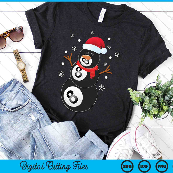 Christmas Pool Ball Snowman SVG PNG Digital Printable Files