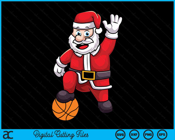 Christmas Santa Claus Basketball SVG PNG Digital Cutting Files