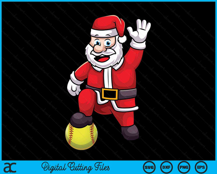 Christmas Santa Claus Softball SVG PNG Digital Cutting Files