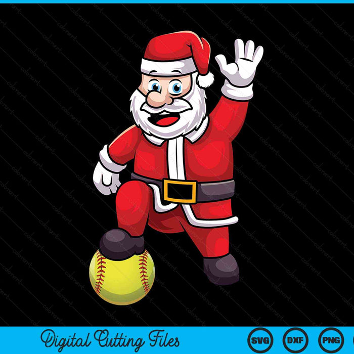 Christmas Santa Claus Softball SVG PNG Digital Cutting Files