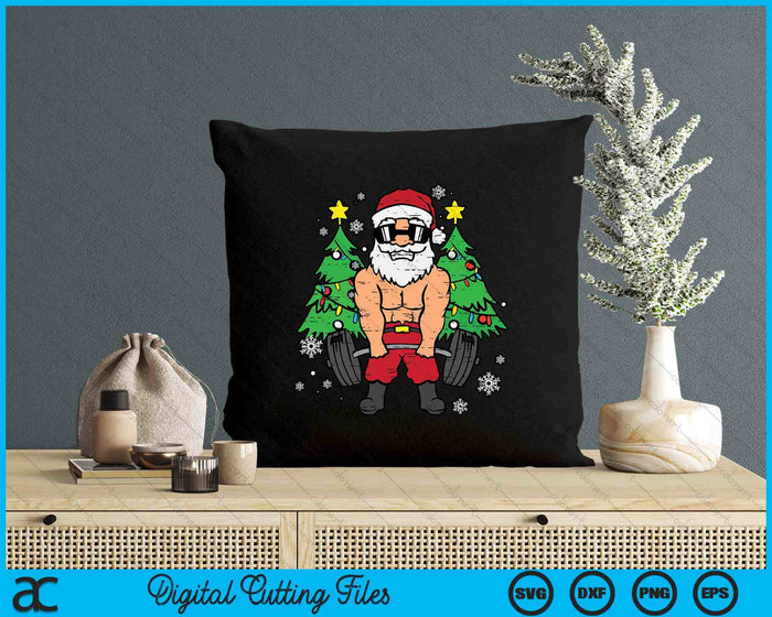 Christmas Santa Deadlift Xmas Weightlift Gym SVG PNG Digital Cutting Files