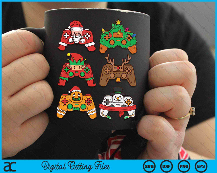Christmas Santa Elf Gaming Controllers Snowman SVG PNG Digital Cutting Files