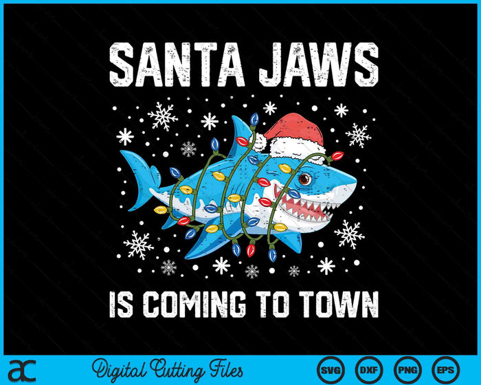 Christmas Shark Santa Jaws Xmas SVG PNG Digital Printable Files