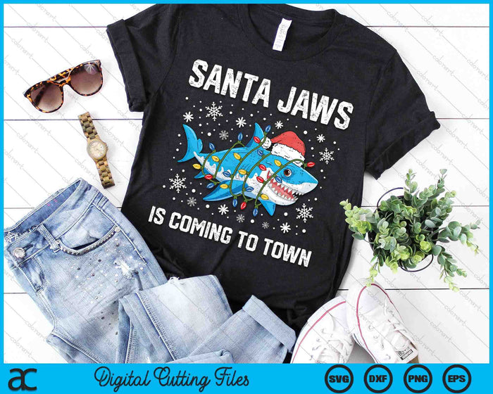 Christmas Shark Santa Jaws Xmas SVG PNG Digital Printable Files