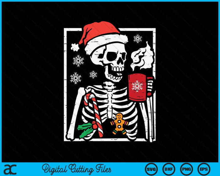 Christmas Skeleton Hot Chocolate Xmas SVG PNG Digital Printable Files