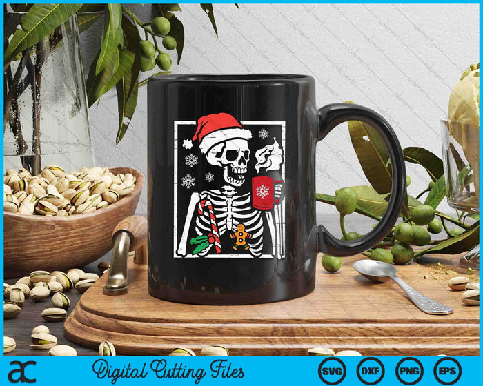 Christmas Skeleton Hot Chocolate Xmas SVG PNG Digital Printable Files