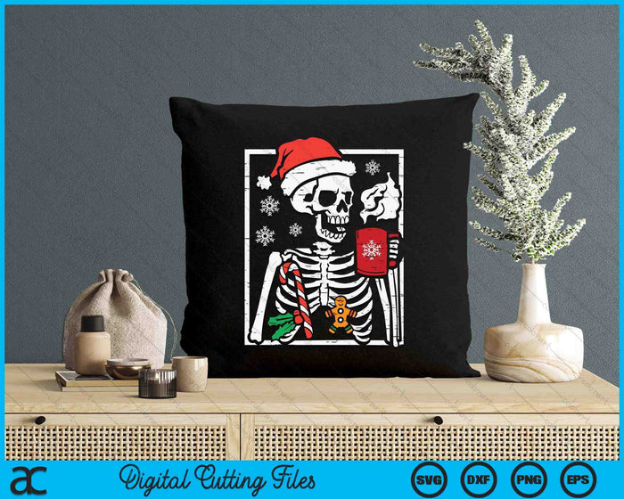 Christmas Skeleton Hot Chocolate Xmas SVG PNG Digital Printable Files