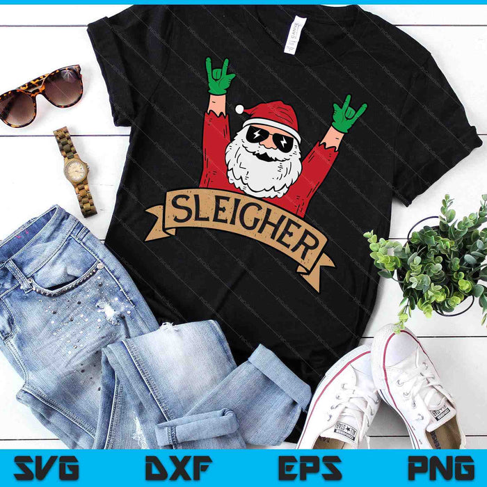 Christmas Sleigher Santa Rock Xmas Rocker SVG PNG Digital Printable Files