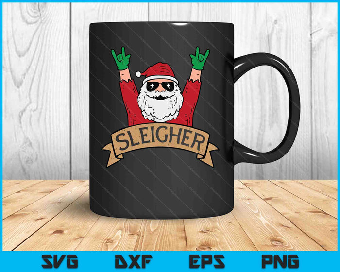 Christmas Sleigher Santa Rock Xmas Rocker SVG PNG Digital Printable Files