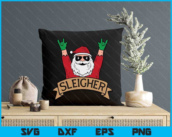 Christmas Sleigher Santa Rock Xmas Rocker SVG PNG Digital Printable Files