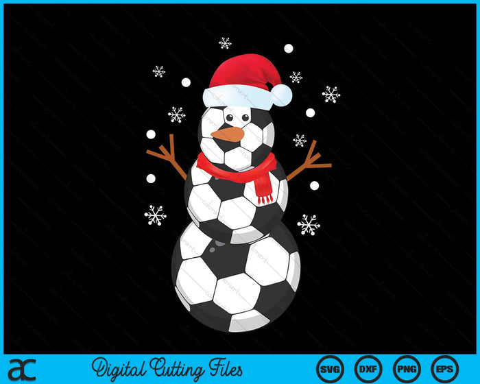 Christmas Soccer Snowman SVG PNG Digital Printable Files