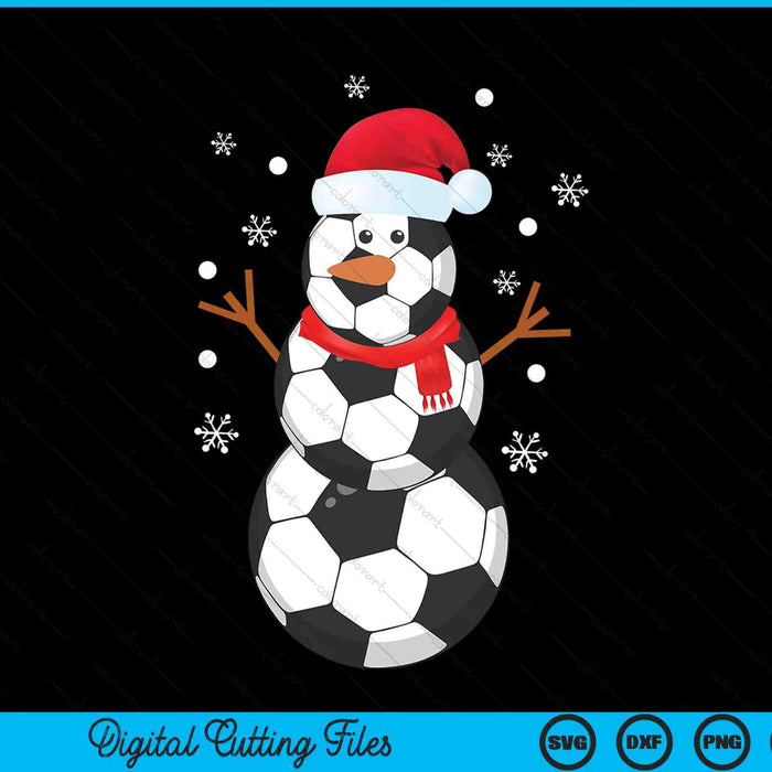 Christmas soccer snowman SVG cut file