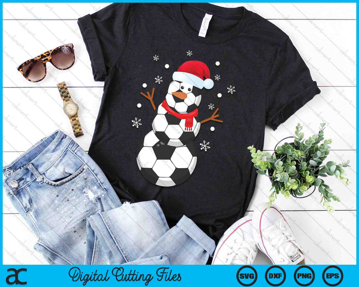 Christmas Soccer Snowman SVG PNG Digital Printable Files