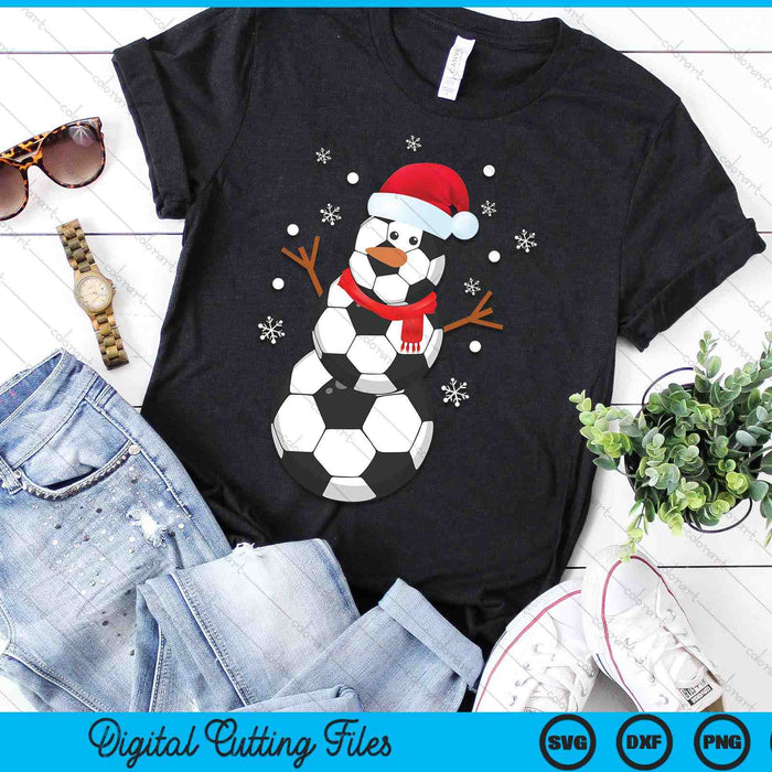 Christmas Soccer Snowman SVG PNG Digital Printable Files