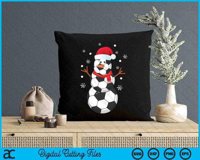 Christmas Soccer Snowman SVG PNG Digital Printable Files