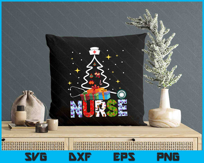 Christmas Stethoscope Xmas Tree Merry Christmas Nurse SVG PNG Digital Printable Files