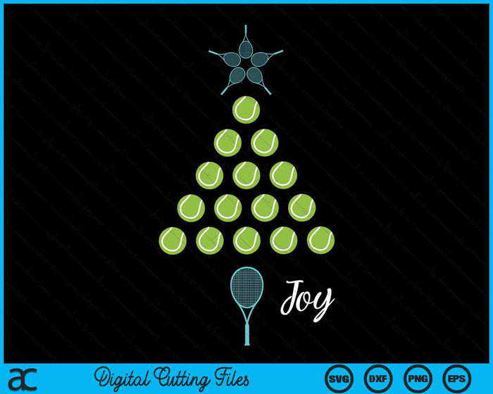 Kerst tennisbal ontwerp kerstboom SVG PNG digitale snijbestanden