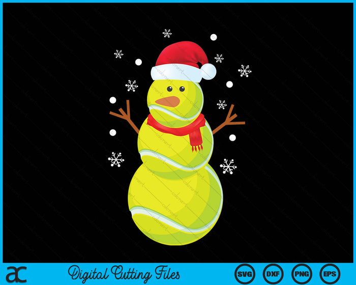 Christmas Tennis Snowman SVG PNG Digital Printable Files