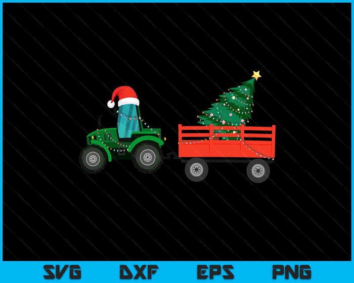 Christmas Tractor Santa Xmas Farm Truck SVG PNG Digital Printable Files